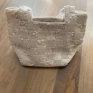 Elegant White Sequin Purse